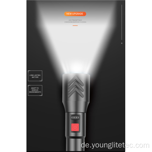 XHP50 Zoomable USB wiederaufladbare LED -Taschenlampe